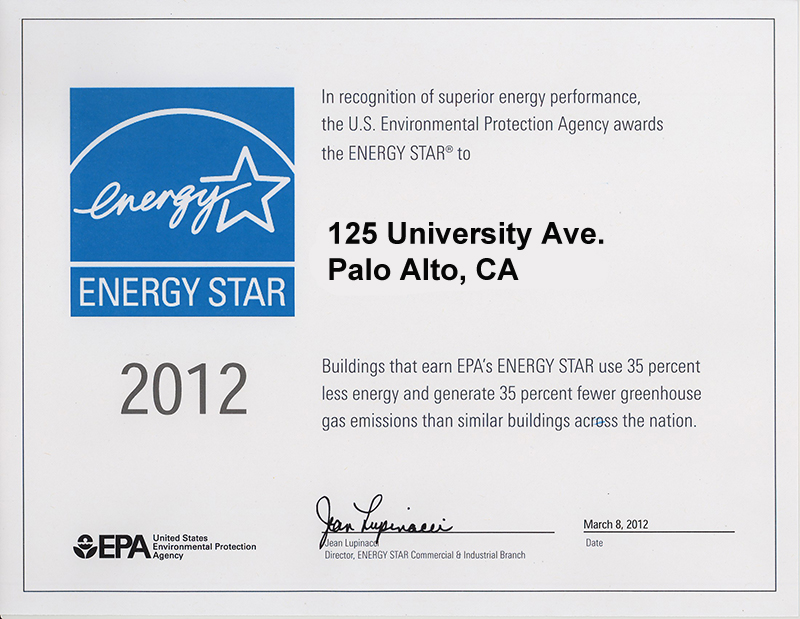 125 Energy Start Certification